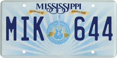 MS license plate MIK644