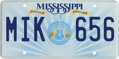 MS license plate MIK656