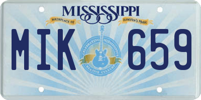MS license plate MIK659