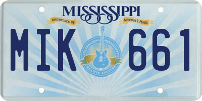 MS license plate MIK661
