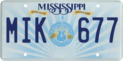 MS license plate MIK677