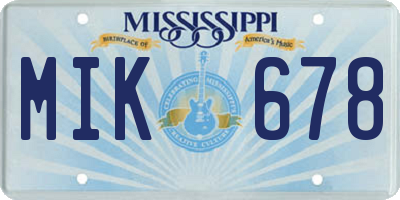 MS license plate MIK678