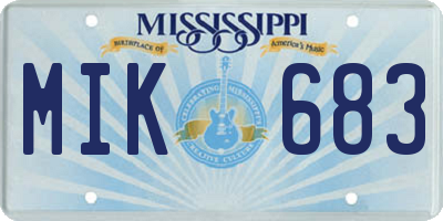 MS license plate MIK683