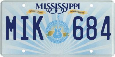 MS license plate MIK684