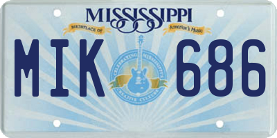 MS license plate MIK686