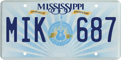 MS license plate MIK687