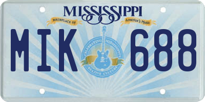 MS license plate MIK688