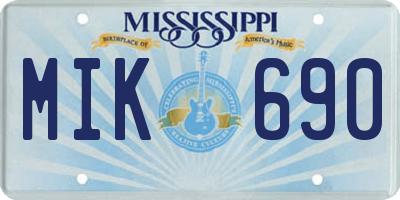 MS license plate MIK690