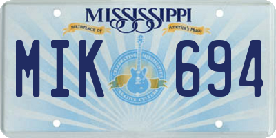 MS license plate MIK694