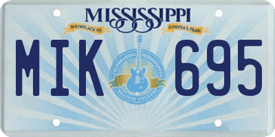 MS license plate MIK695