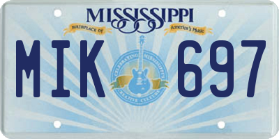 MS license plate MIK697