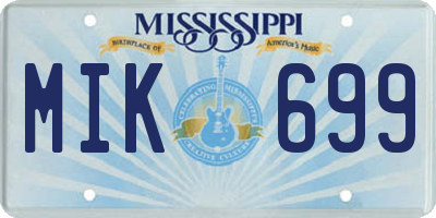 MS license plate MIK699