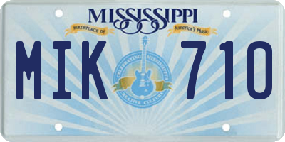 MS license plate MIK710