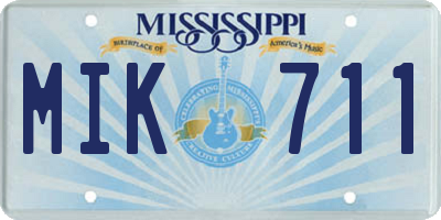MS license plate MIK711
