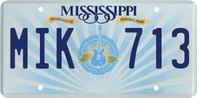MS license plate MIK713