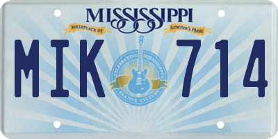 MS license plate MIK714