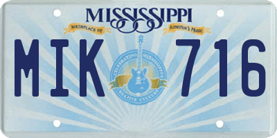 MS license plate MIK716