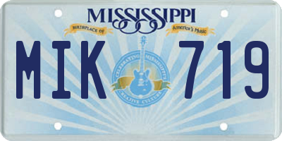 MS license plate MIK719