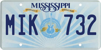 MS license plate MIK732
