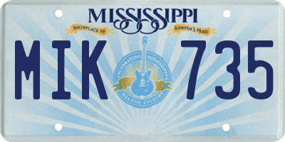 MS license plate MIK735