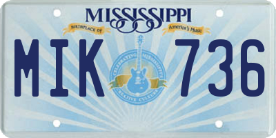 MS license plate MIK736