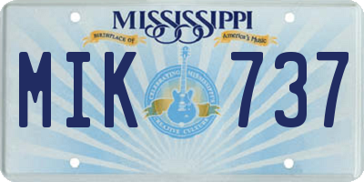 MS license plate MIK737