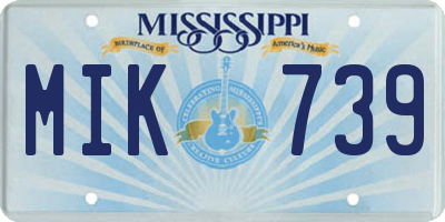 MS license plate MIK739