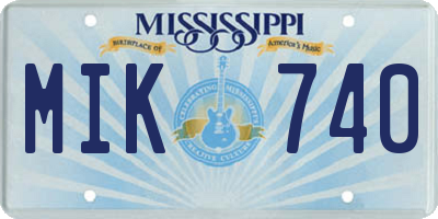 MS license plate MIK740