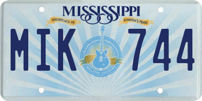 MS license plate MIK744