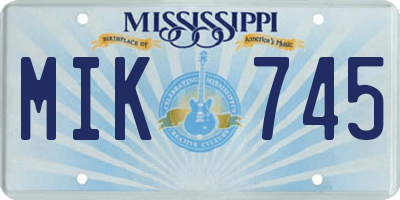 MS license plate MIK745
