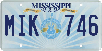 MS license plate MIK746
