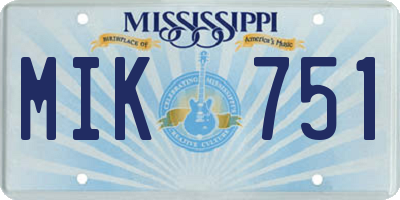 MS license plate MIK751