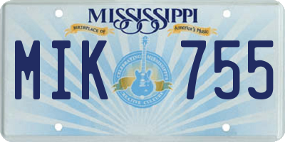 MS license plate MIK755