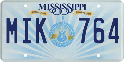 MS license plate MIK764