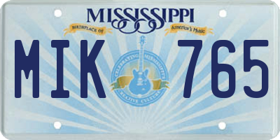 MS license plate MIK765