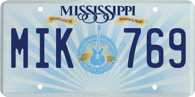 MS license plate MIK769