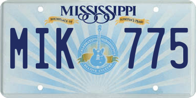 MS license plate MIK775