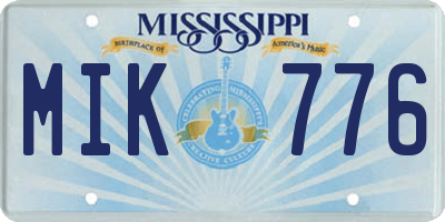 MS license plate MIK776