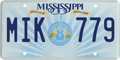 MS license plate MIK779