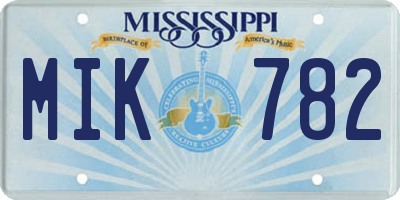 MS license plate MIK782