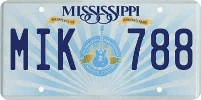 MS license plate MIK788