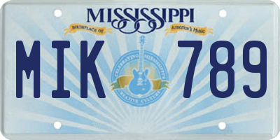 MS license plate MIK789