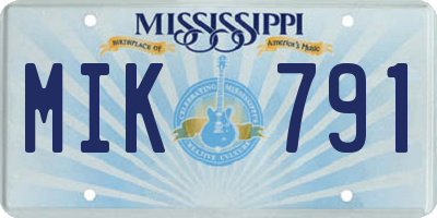 MS license plate MIK791