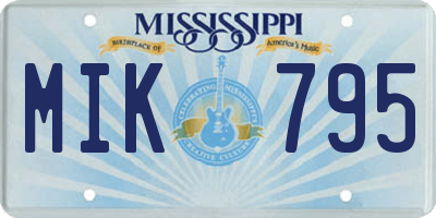 MS license plate MIK795