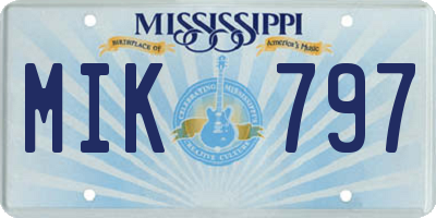 MS license plate MIK797