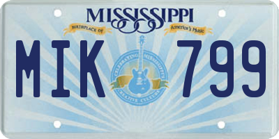 MS license plate MIK799
