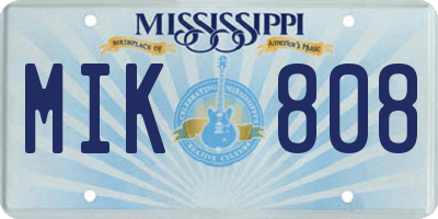 MS license plate MIK808