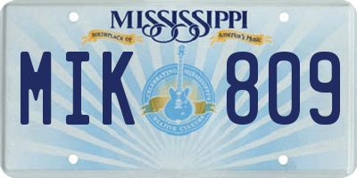 MS license plate MIK809
