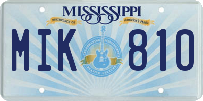 MS license plate MIK810