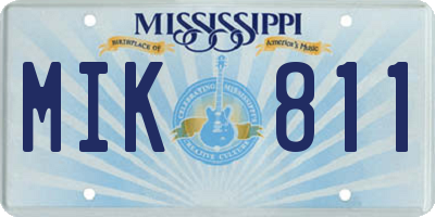 MS license plate MIK811